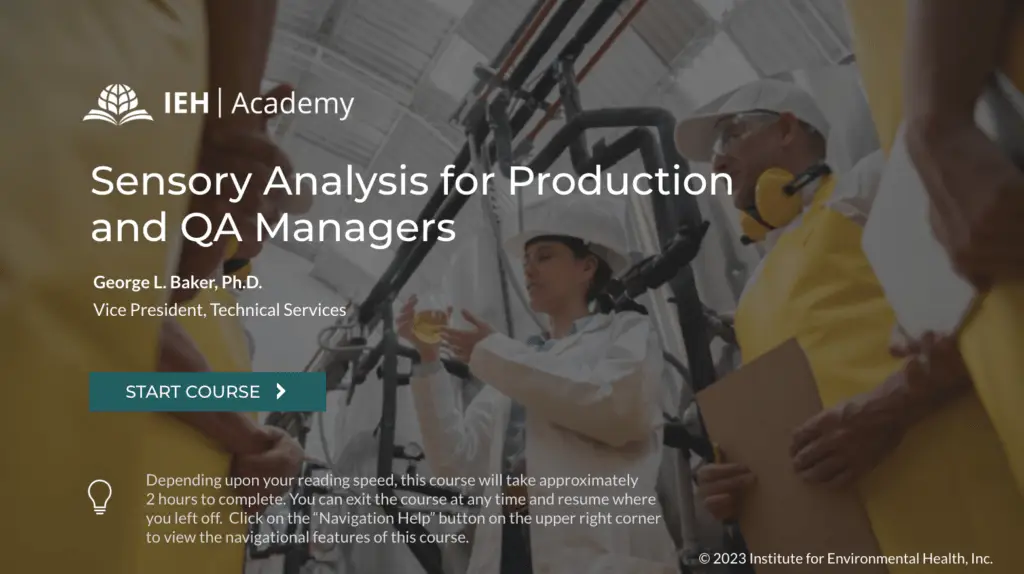 Sensory Analysis for Production and QA Managers 1