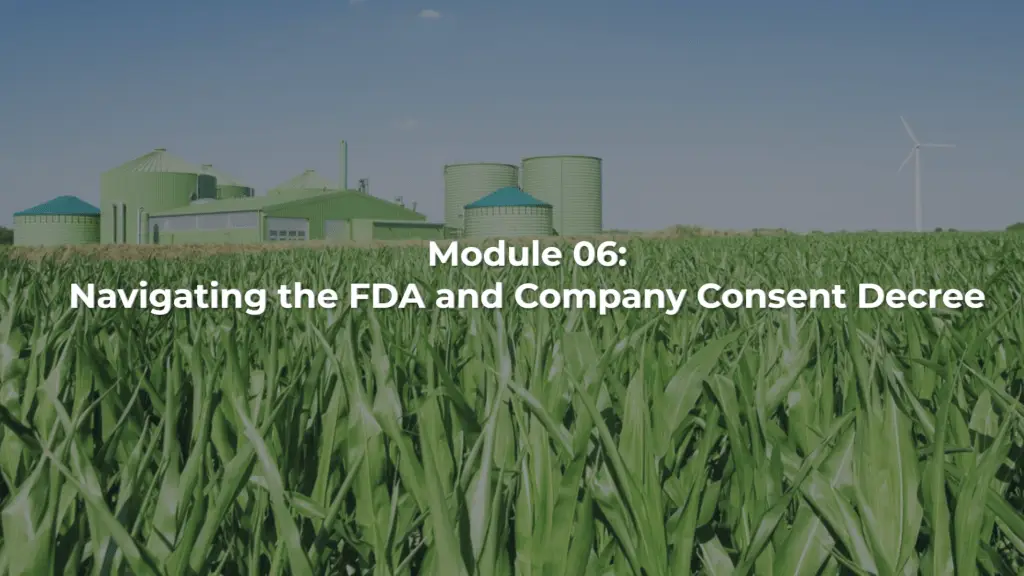 Screenshot 2 of course for FDA compliance presented by IEH Academy.