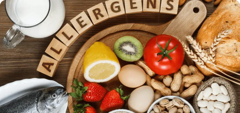 Title of Allergen Control in Food Plants among assortment of foods that can cause allergy reaction to sensitive people.