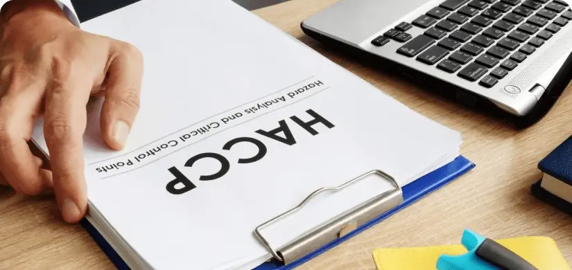 AI rendering of clipboard displaying title HACCP.