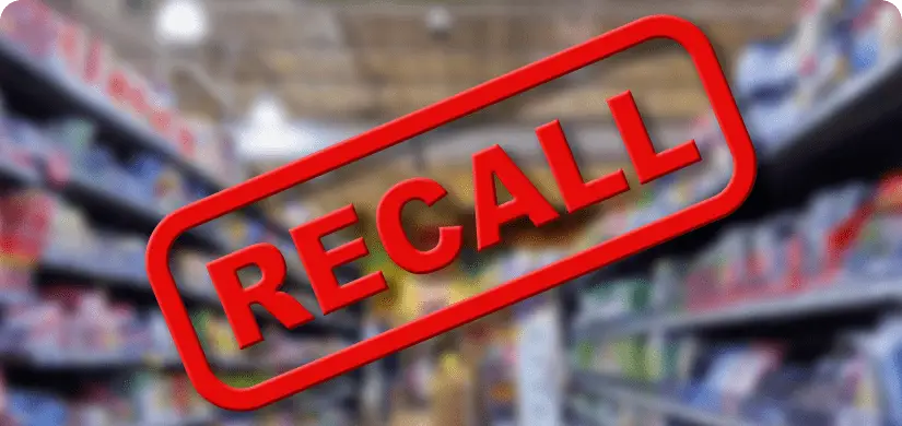 Aisle with Recall logo.