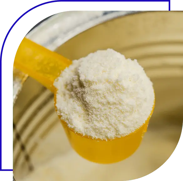 Scoop of baby formula.