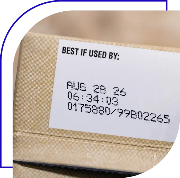 Food product with food label best by.