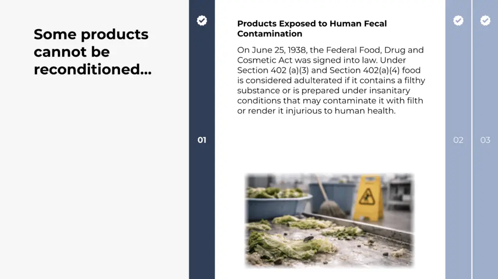 Some product cannot be reconditioned