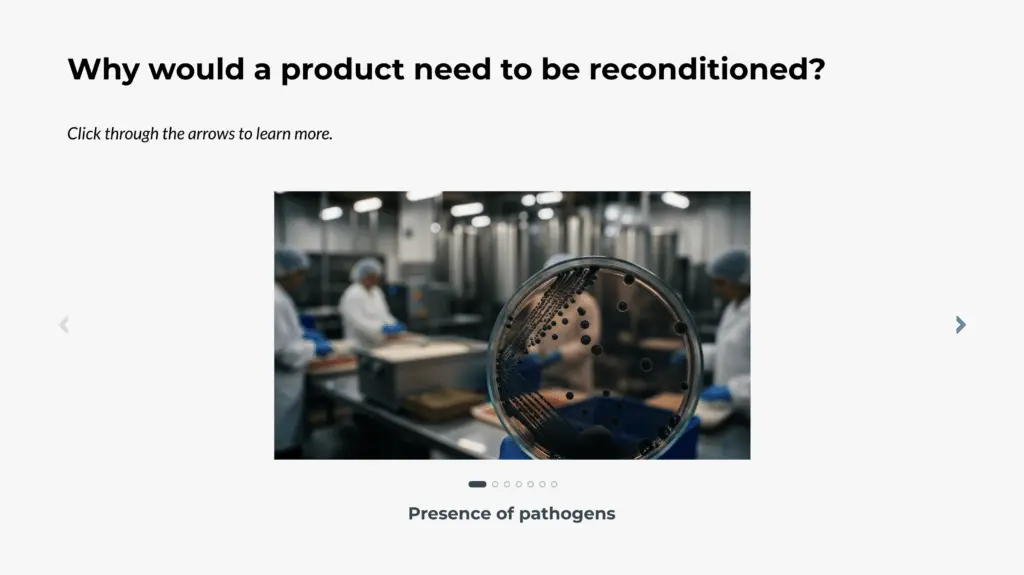 What would a product nee to be reconditioned