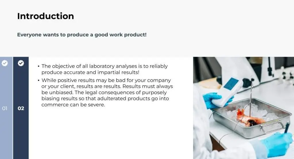 Screenshot 02 to the course - Good Laboratory Practices