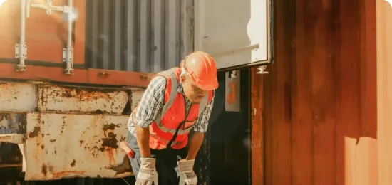 Industrial worker experiencing Heat Stress.