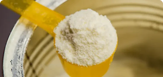 Scoop of baby formula.